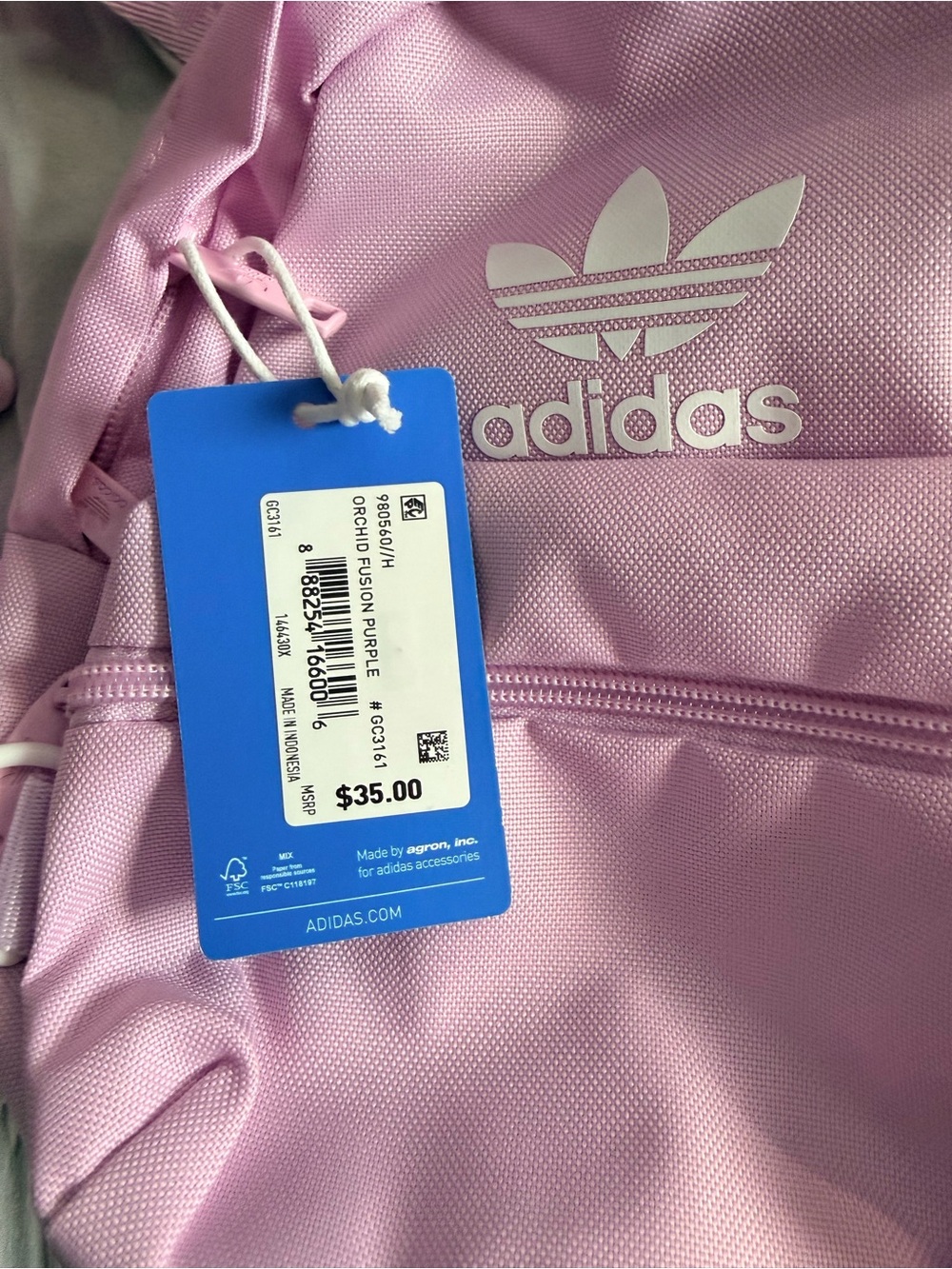 adidas Pink Mini Backpack with Logo - Picture 2 of 5